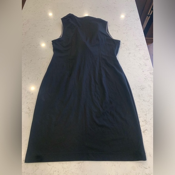 Joseph Ribkoff Black Midi Dress with White Trim - Picture 8 of 13